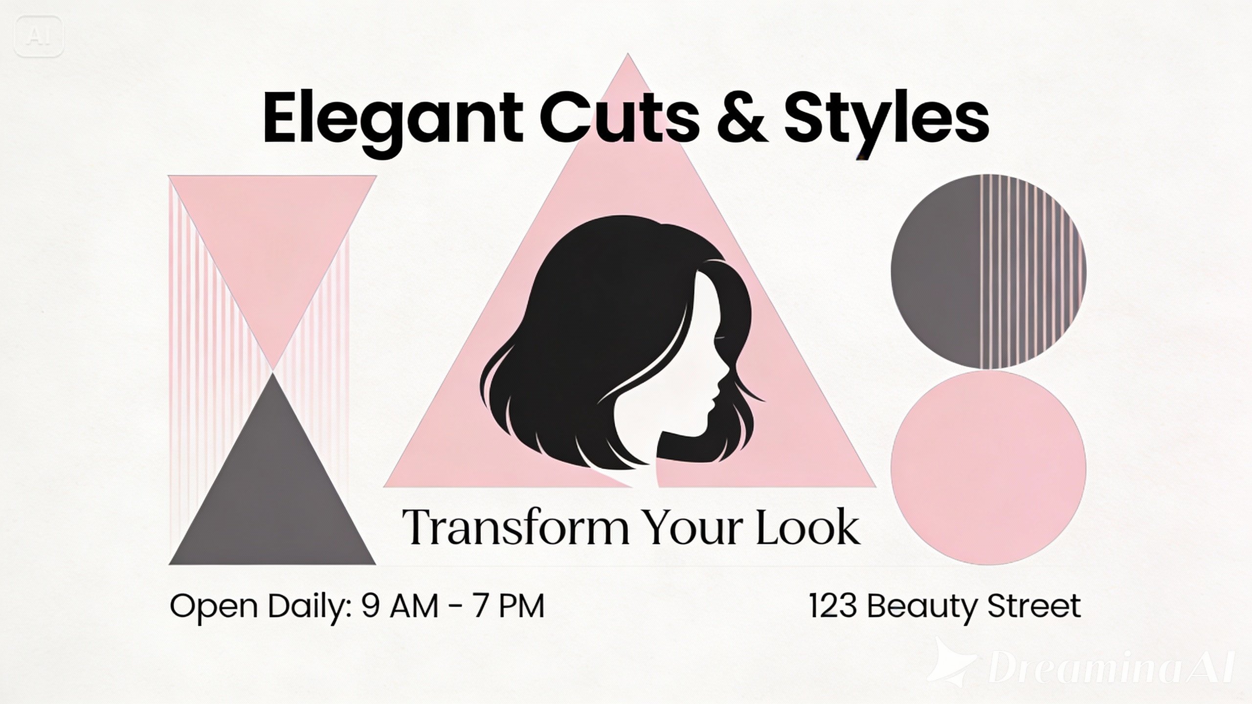 Un póster de salón moderno con formas para una apariencia genial