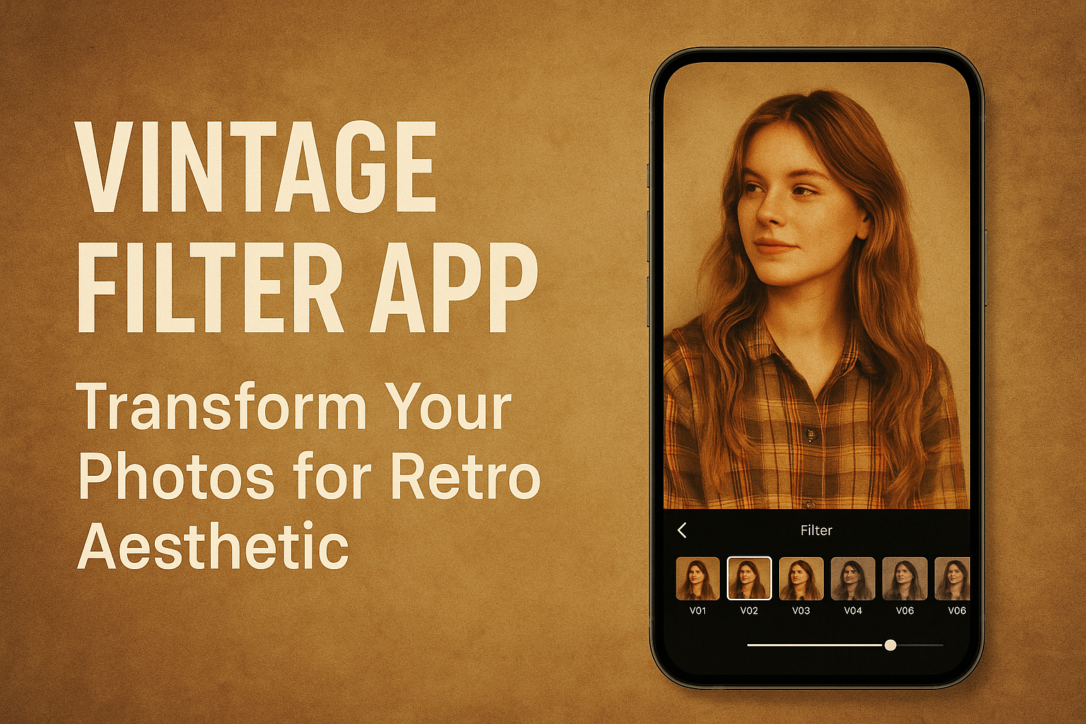Aplicación de filtro de fotos vintage
