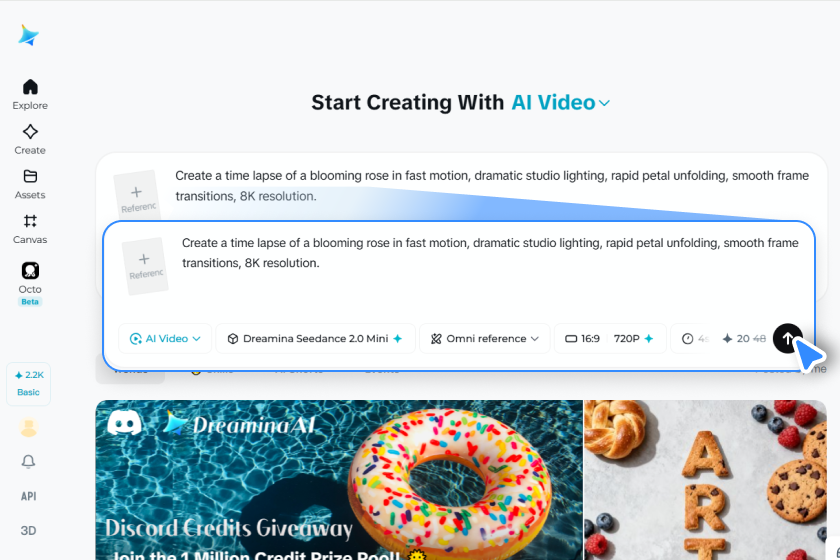 Upload video and add flip prompt