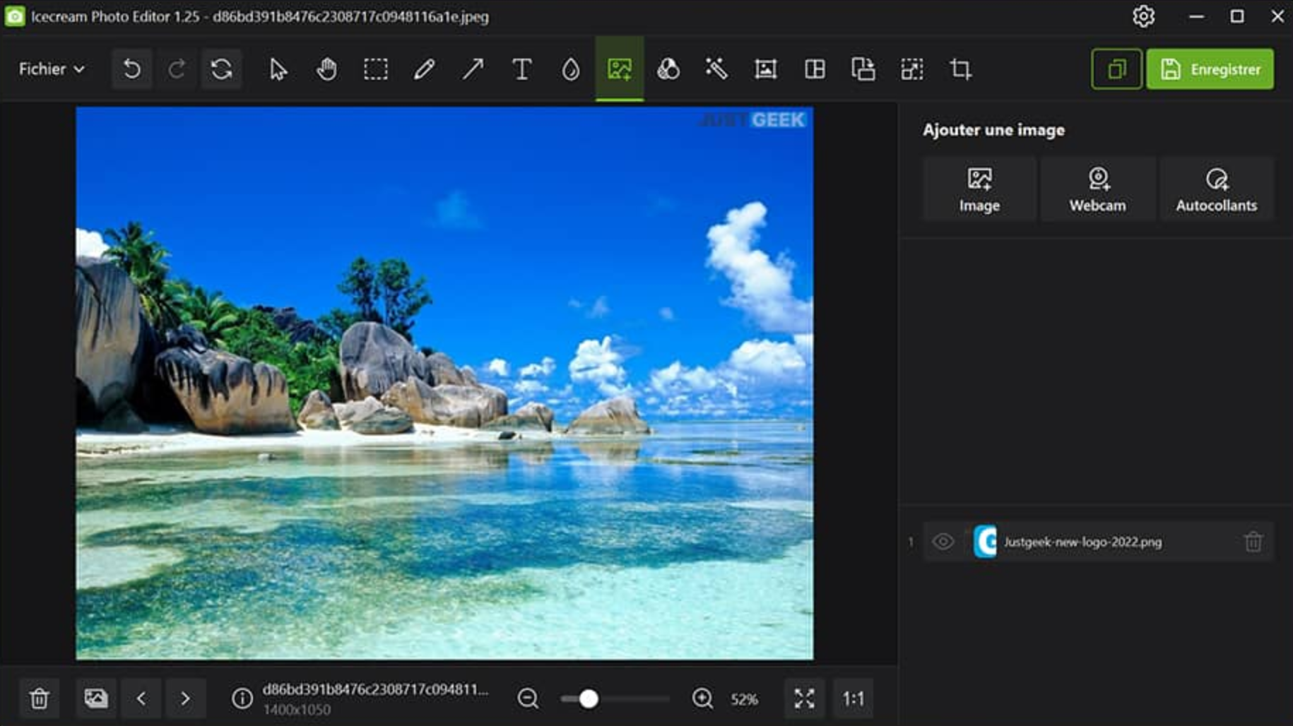 Interface of Icecream Photo Editor - an efficient photo editor to download for free