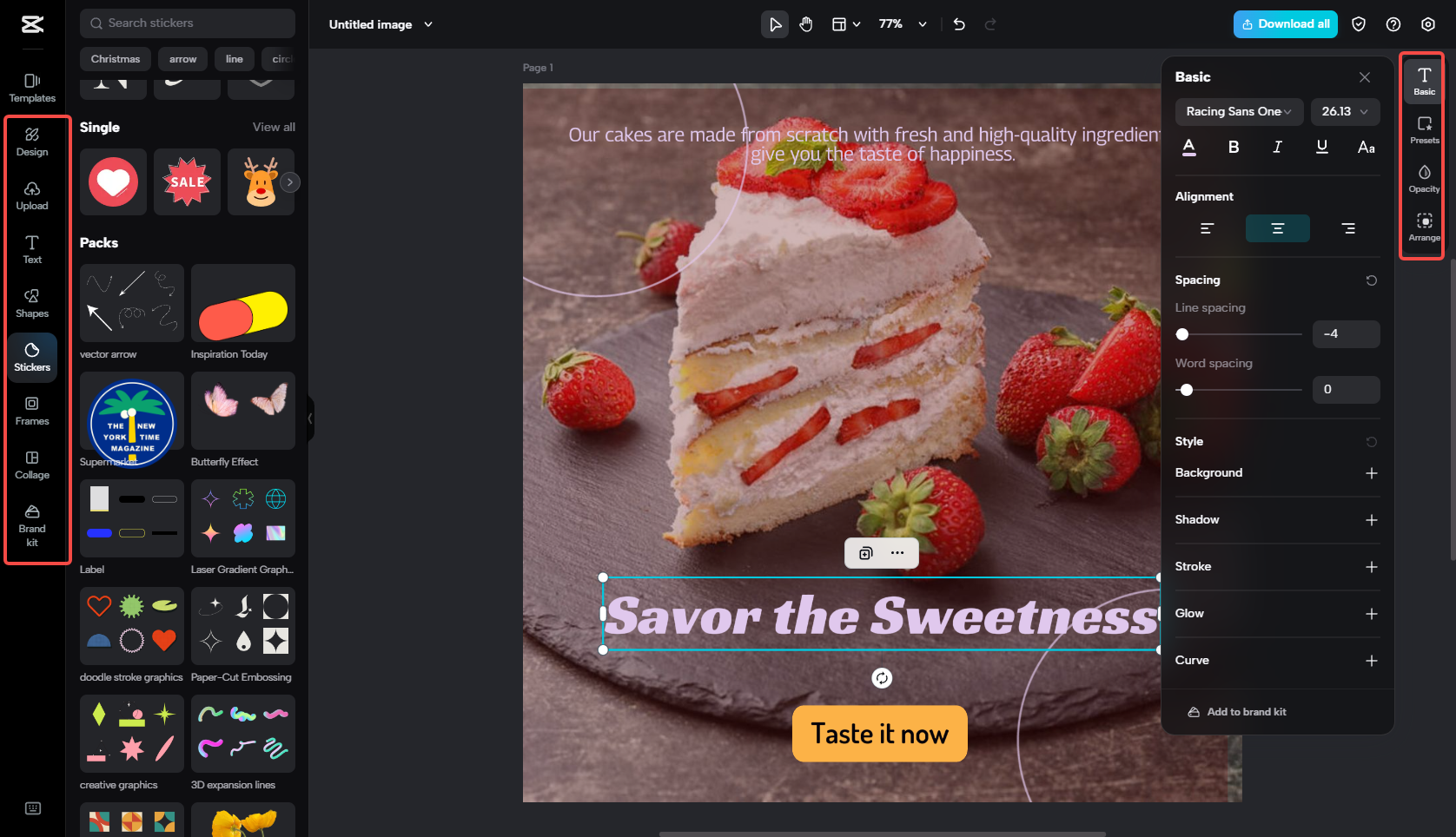 Edit the branding design
