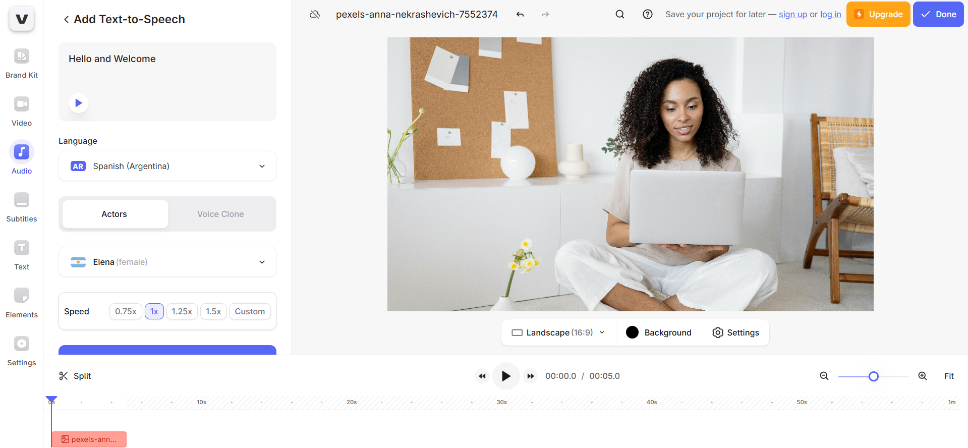 VEED.IO interface