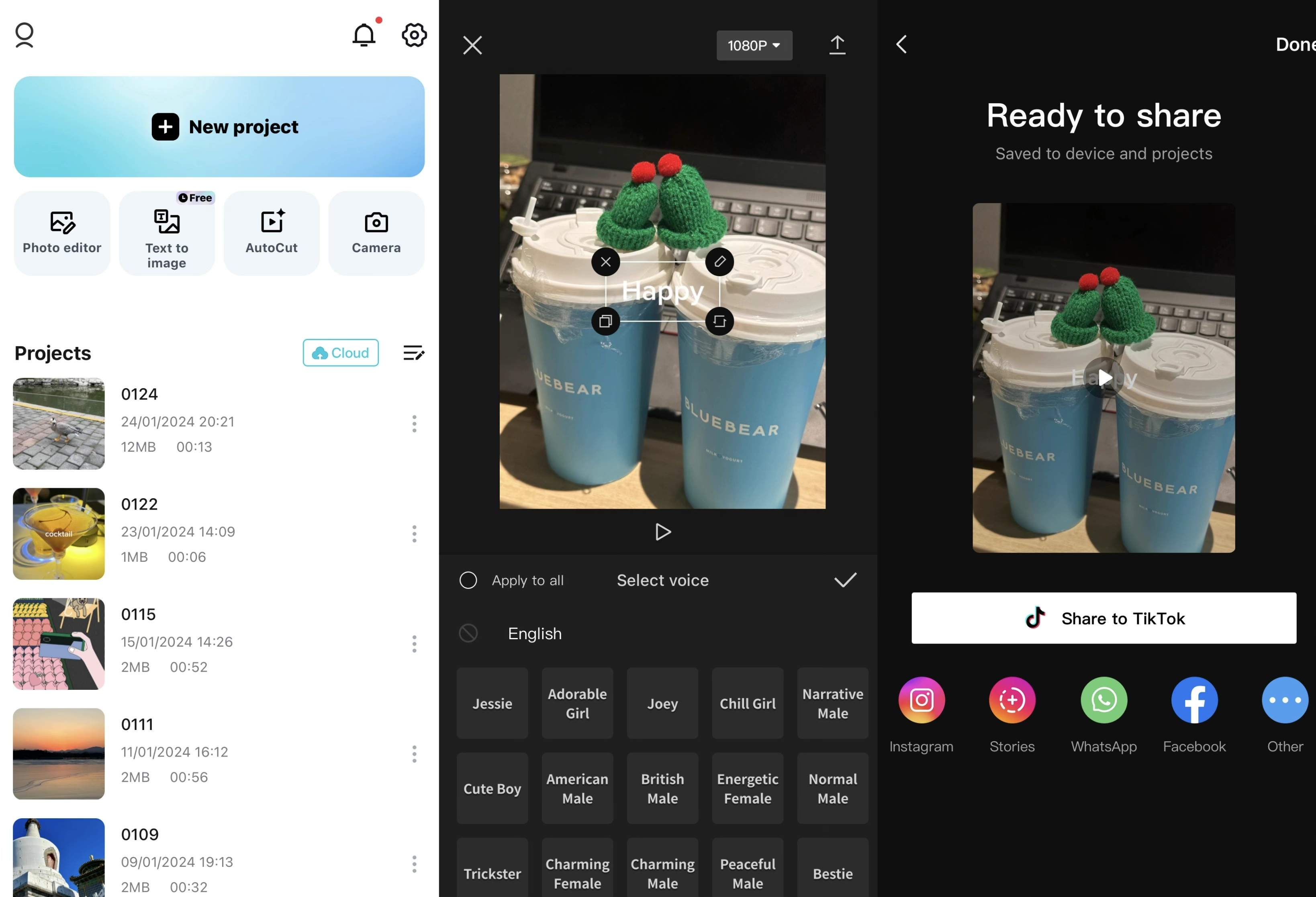 CapCut mobile app