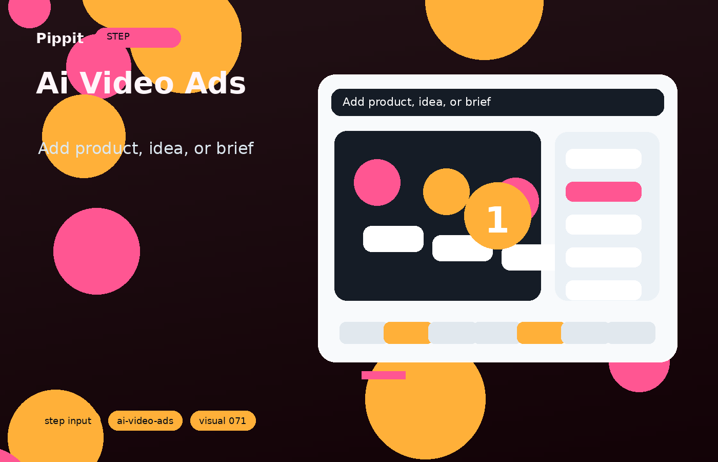ai video ads input step in Pippit