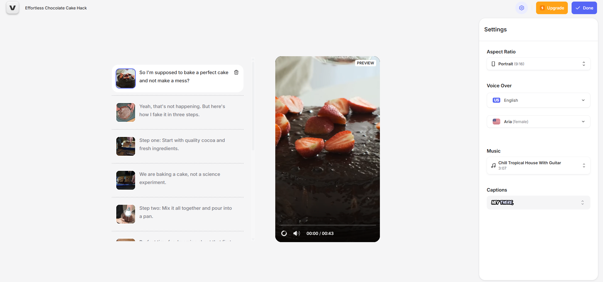Interface do VEED.IO