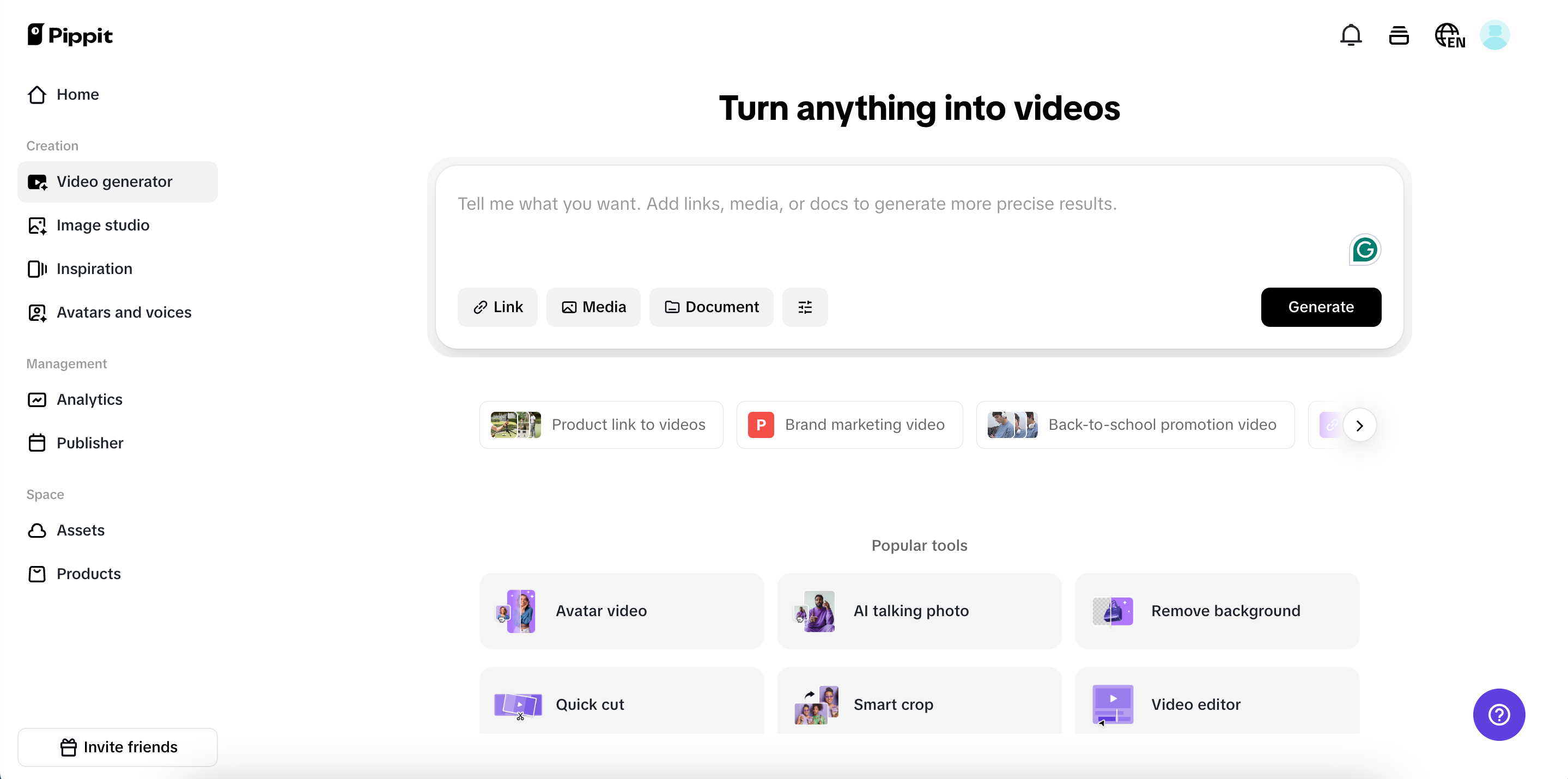 Start with links or media