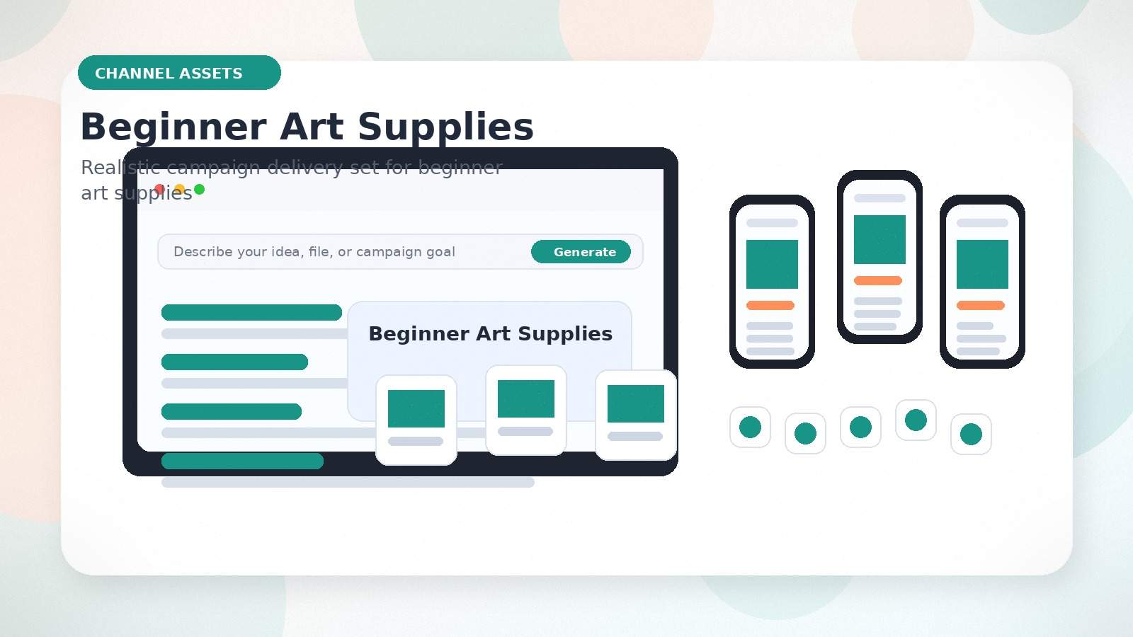 Beginner Art Supplies realistic channel assets visual for beginner art supplies