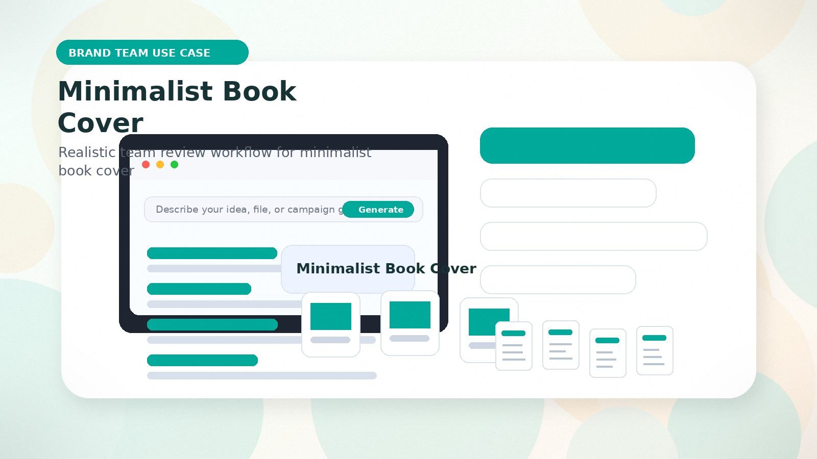 Minimalist Book Cover realistic brand team use case visual for minimalist book cover