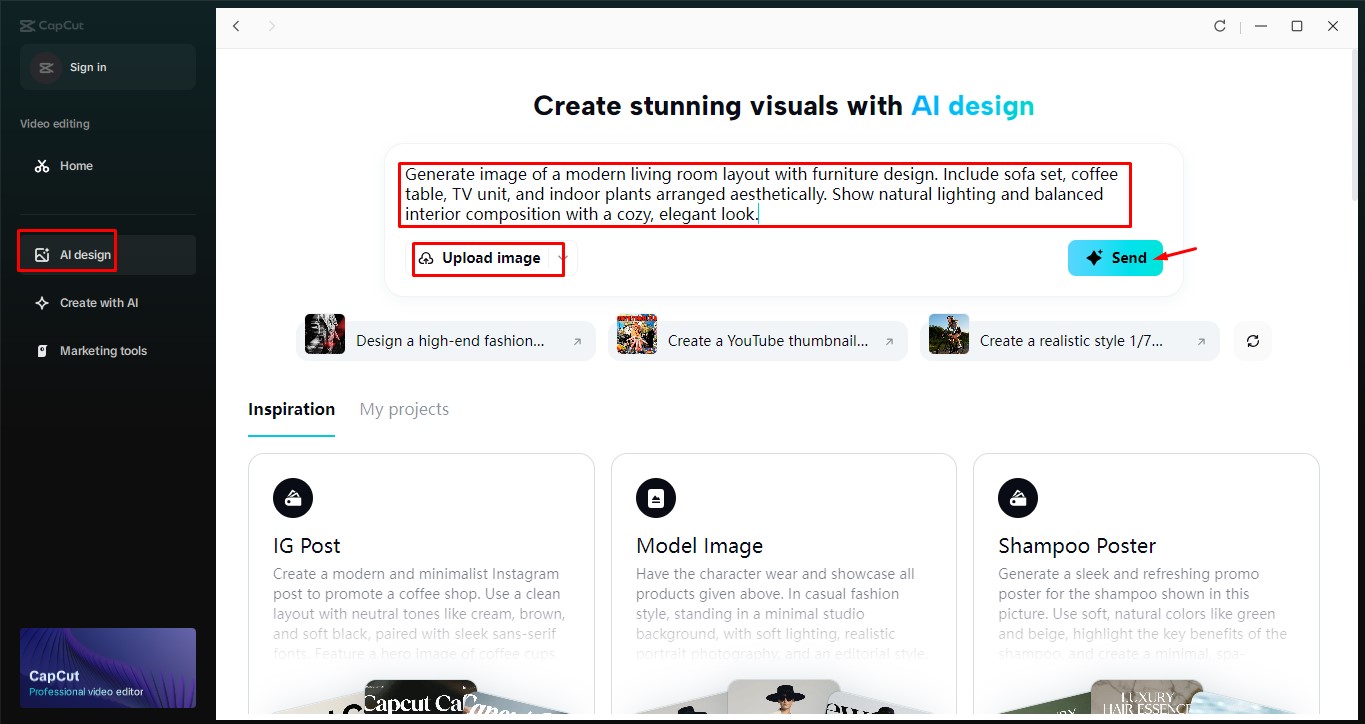 Generate your interior design image