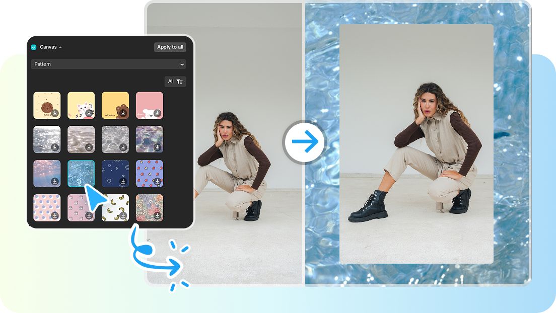 Change the background of a video using CapCut.