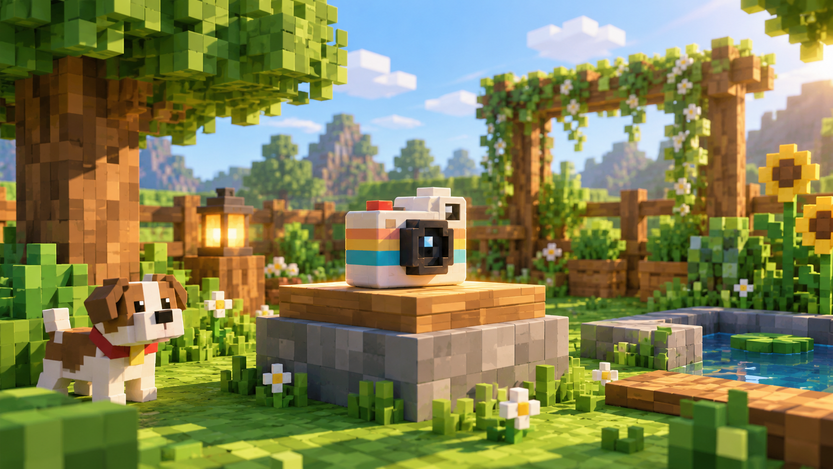 Social-Ready Pixel Block Yard Exemplo de acabamento para pixel block yard