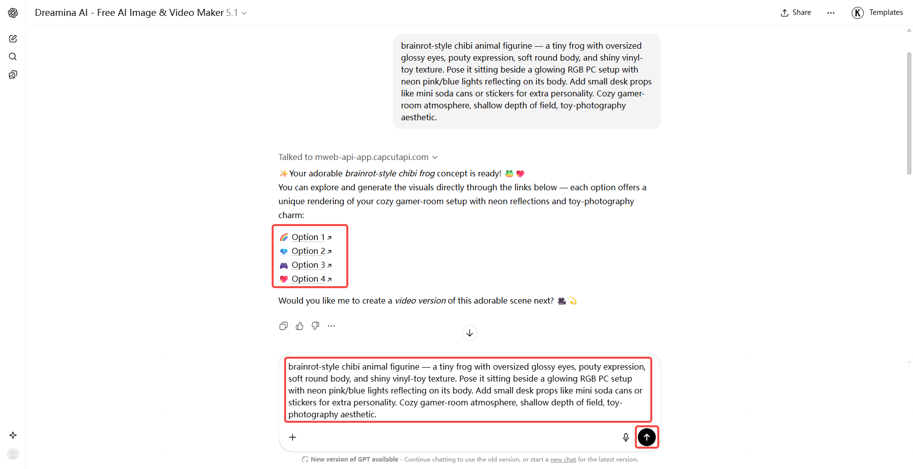 access Dreamina in ChatGPT