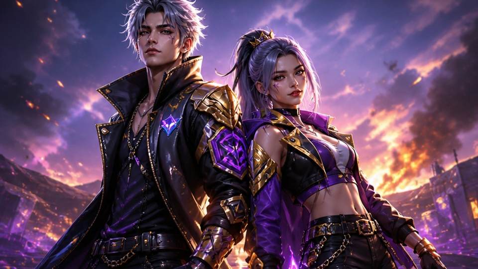 Gemini Free Fire Couple Prompts — an affectionate victory scene with game-world details