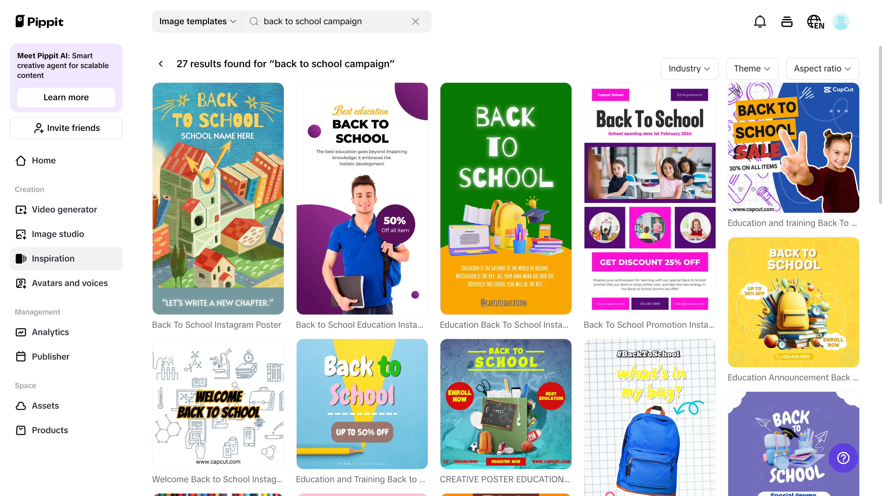 Back to school image template