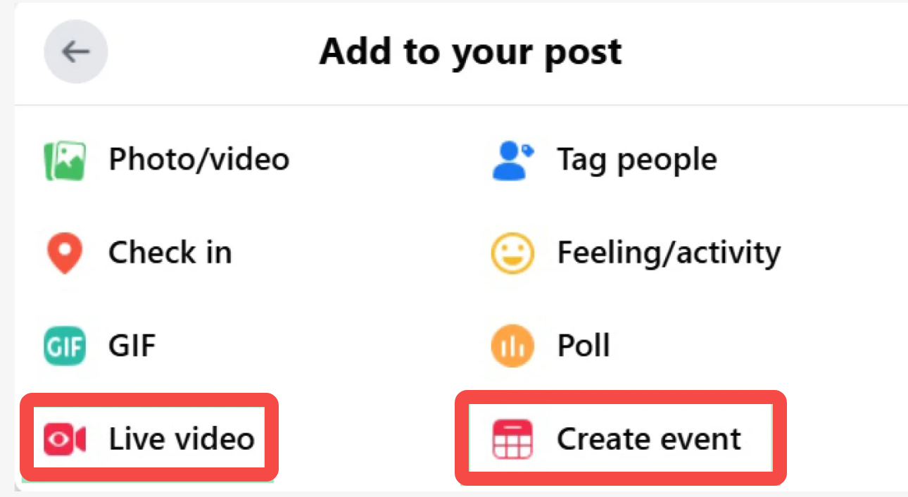 Showing how to go live on Facebook group