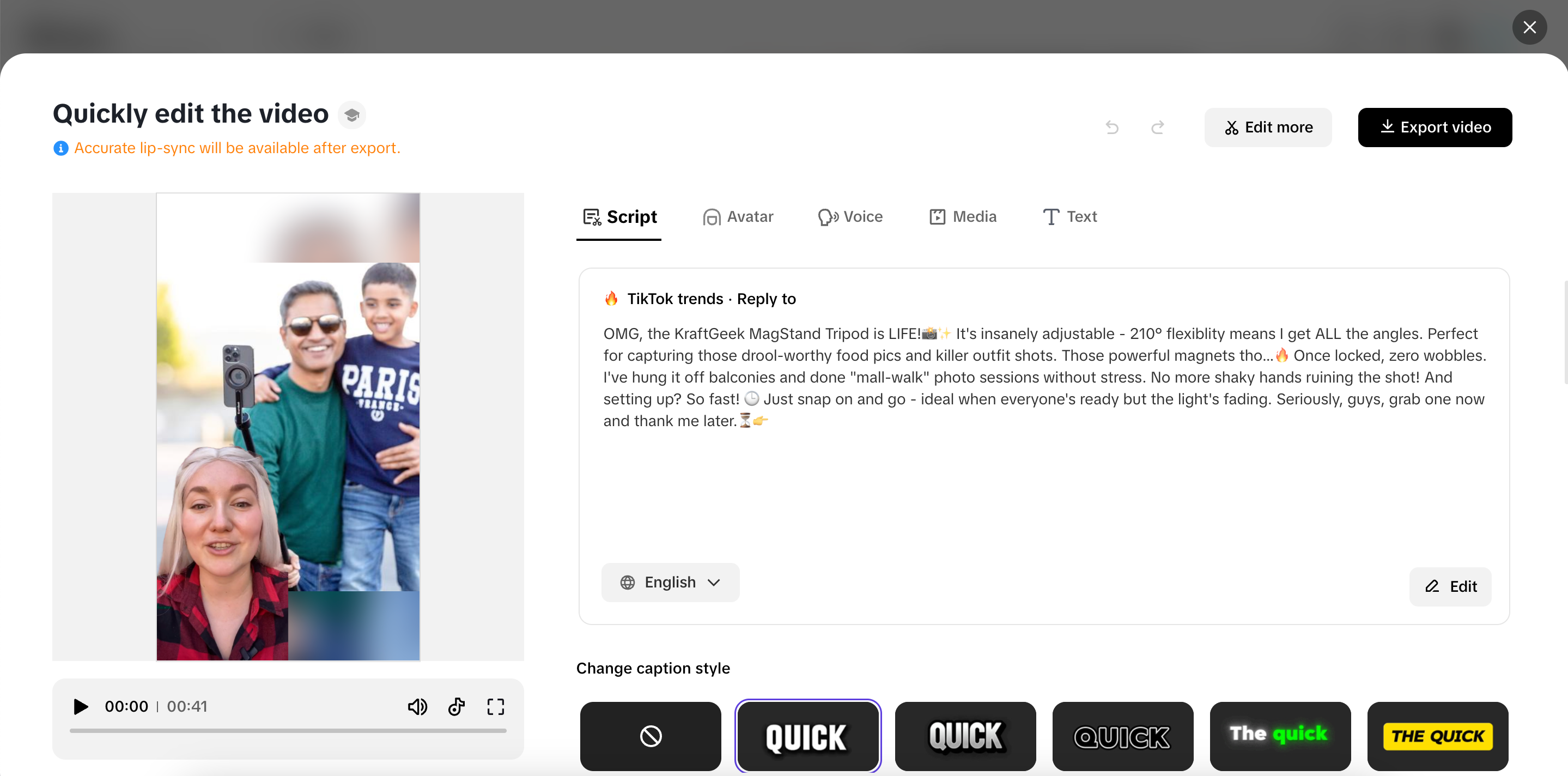 Edit your video
