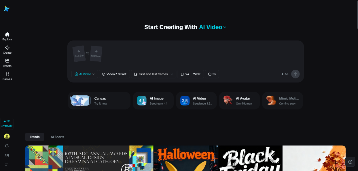 Interfață Dreamina