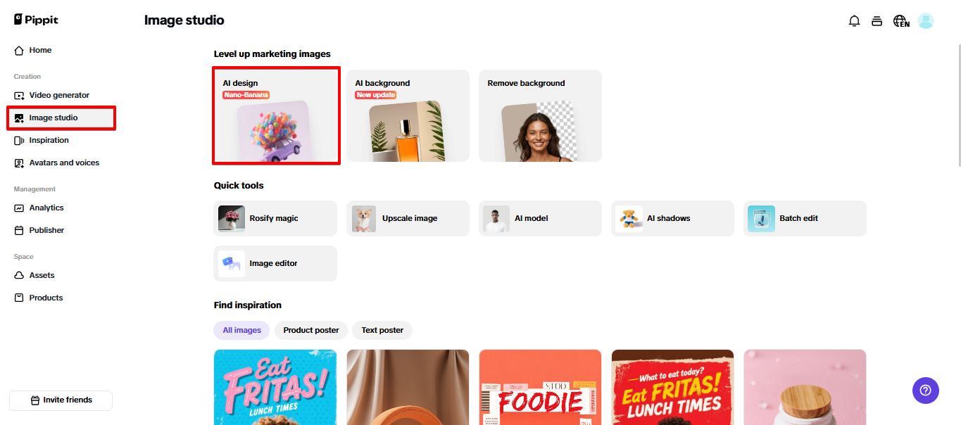 Opening AI design in Pippit