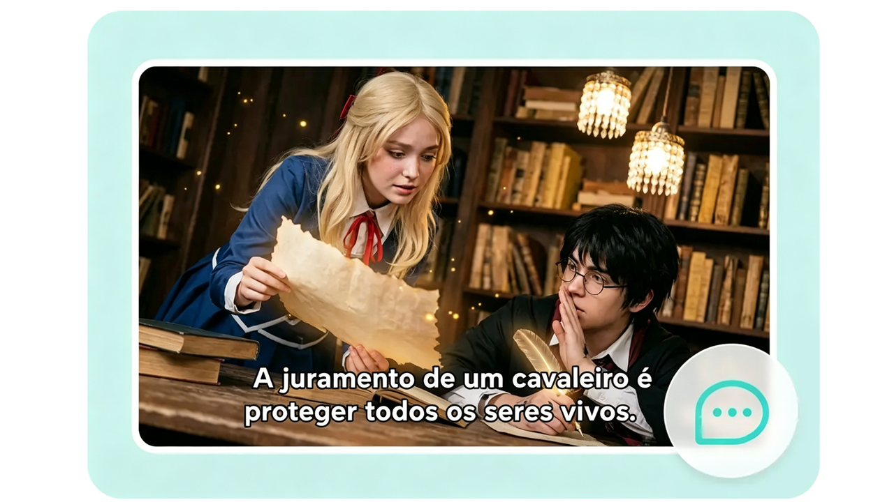Vídeos de personagens falando naturalmente.
