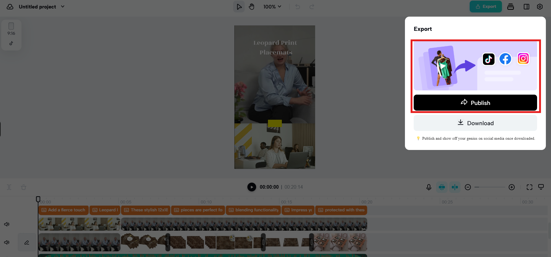 Direct socia media sharing
