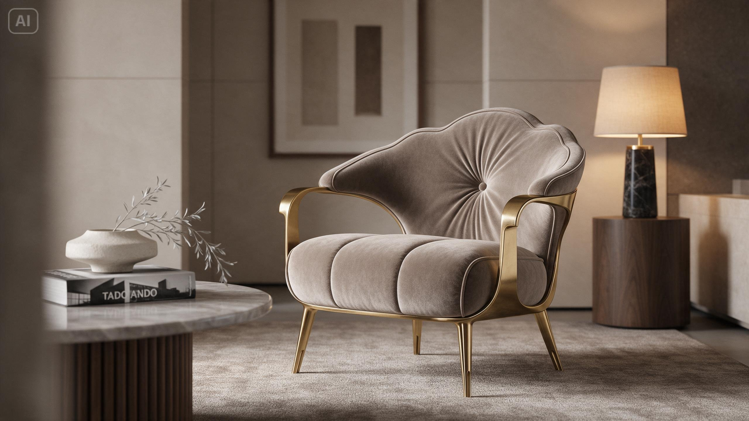 Prompt for a luxury accent chair