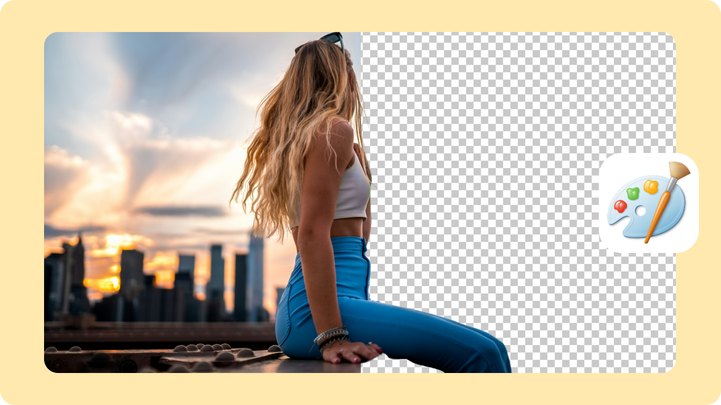 Fundo transparente na pintura