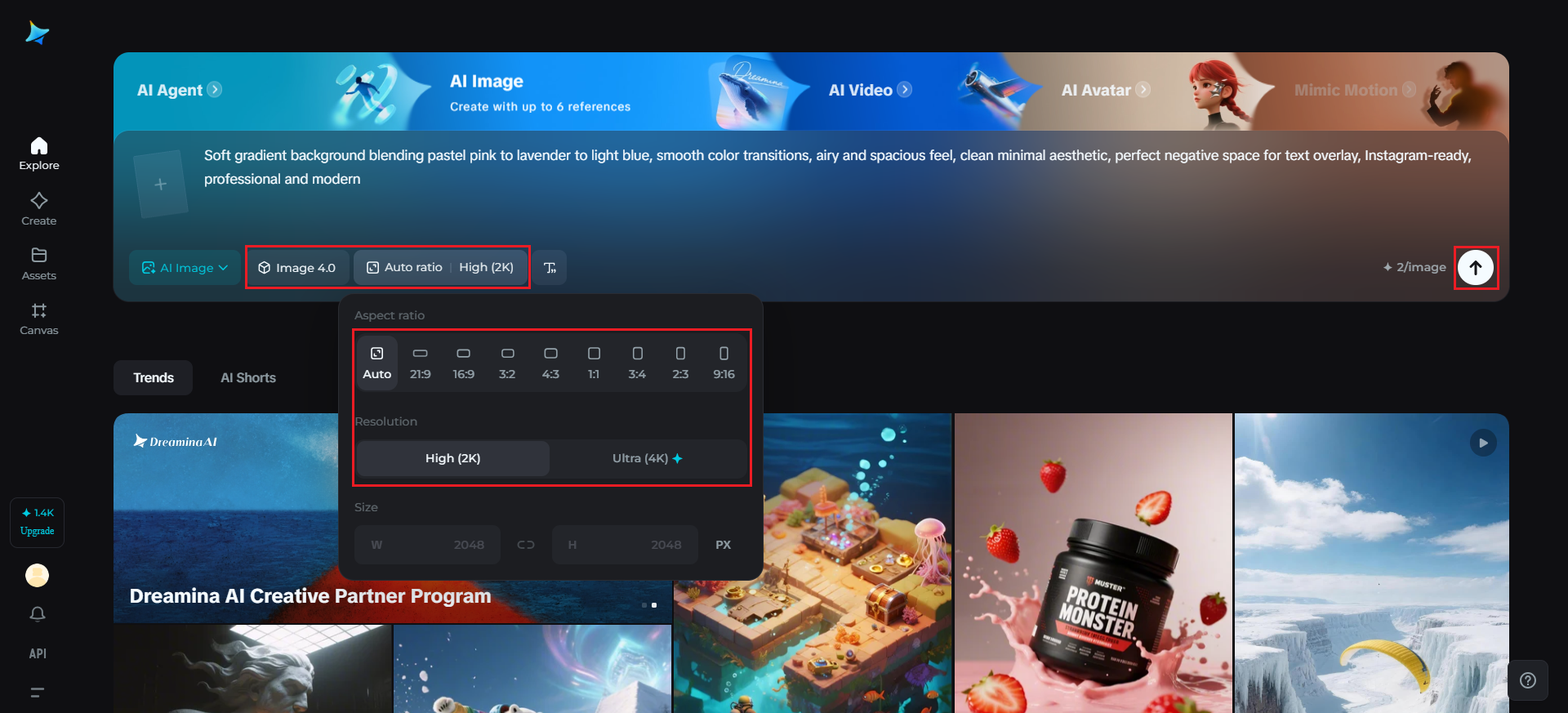 Generate background with Dreamina