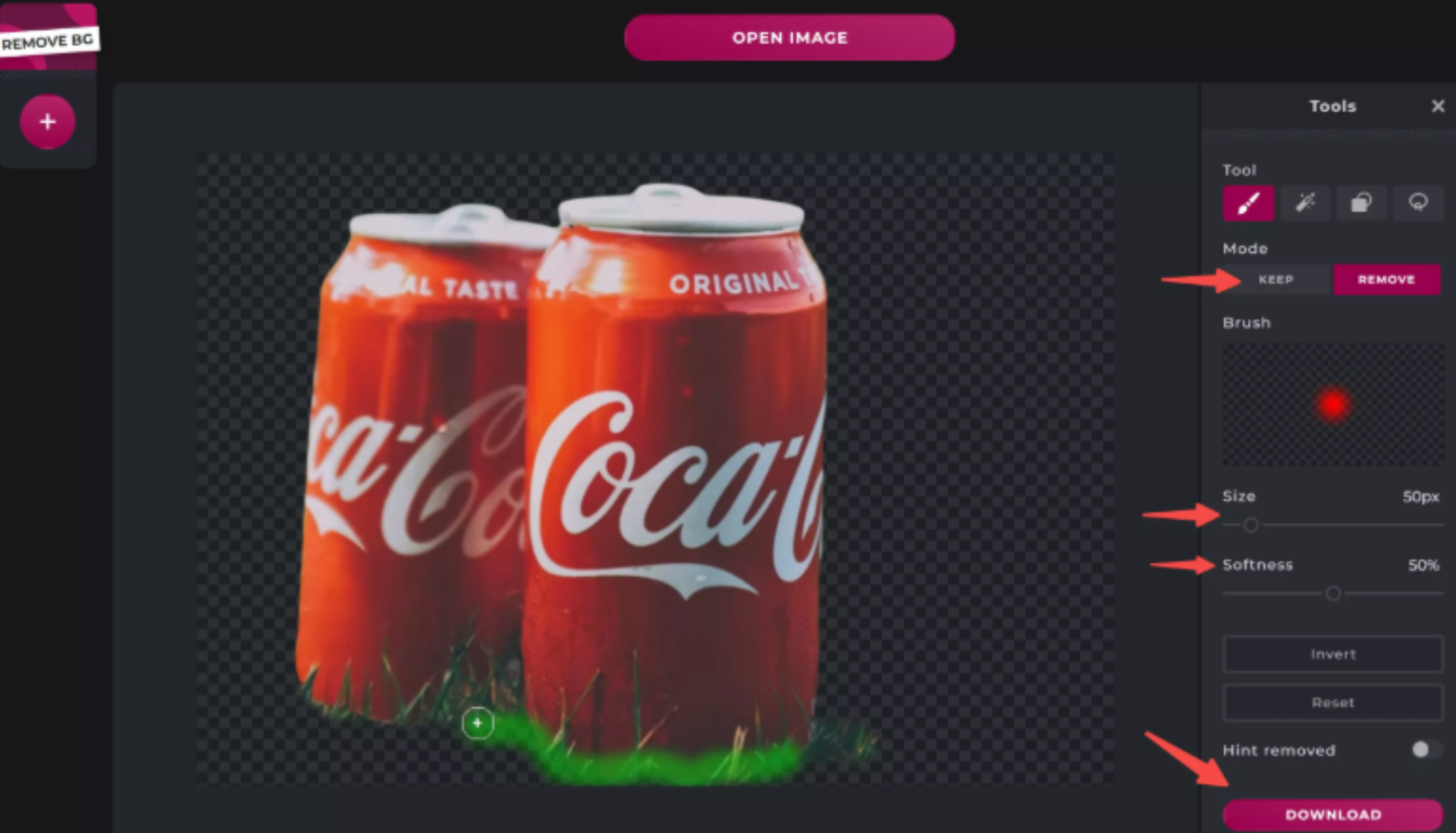 Downloading the image from Pixlr