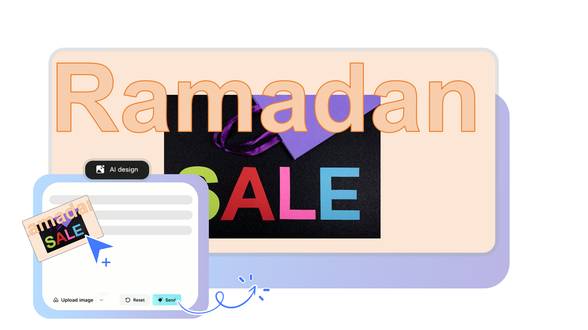 Using CapCut AI Design for Ramadan Sale poster
