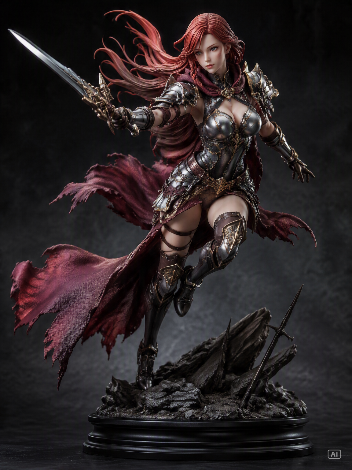 3D figure fantasy warrior image generated by Pippit