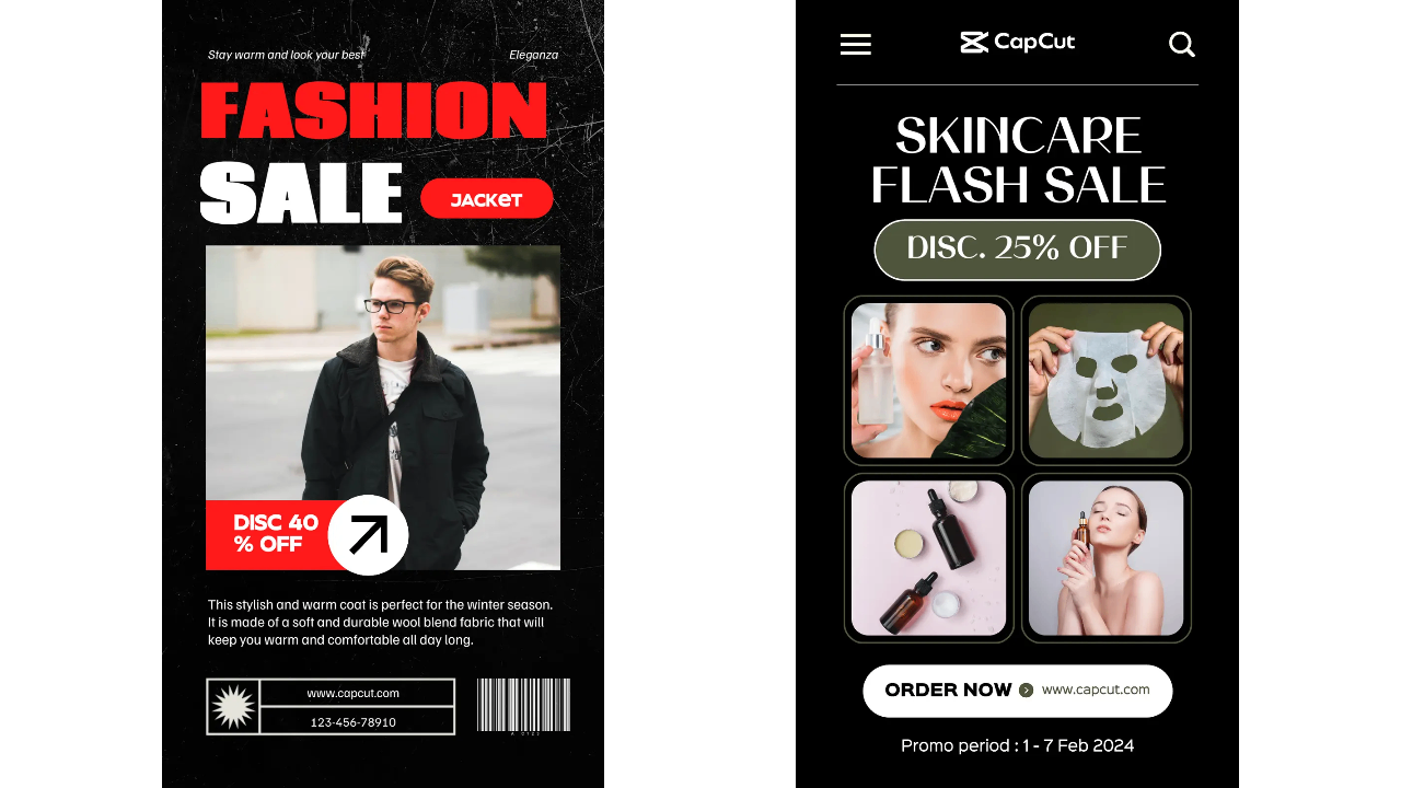 Beispiele für Flash-Verkaufsposter-Ideen