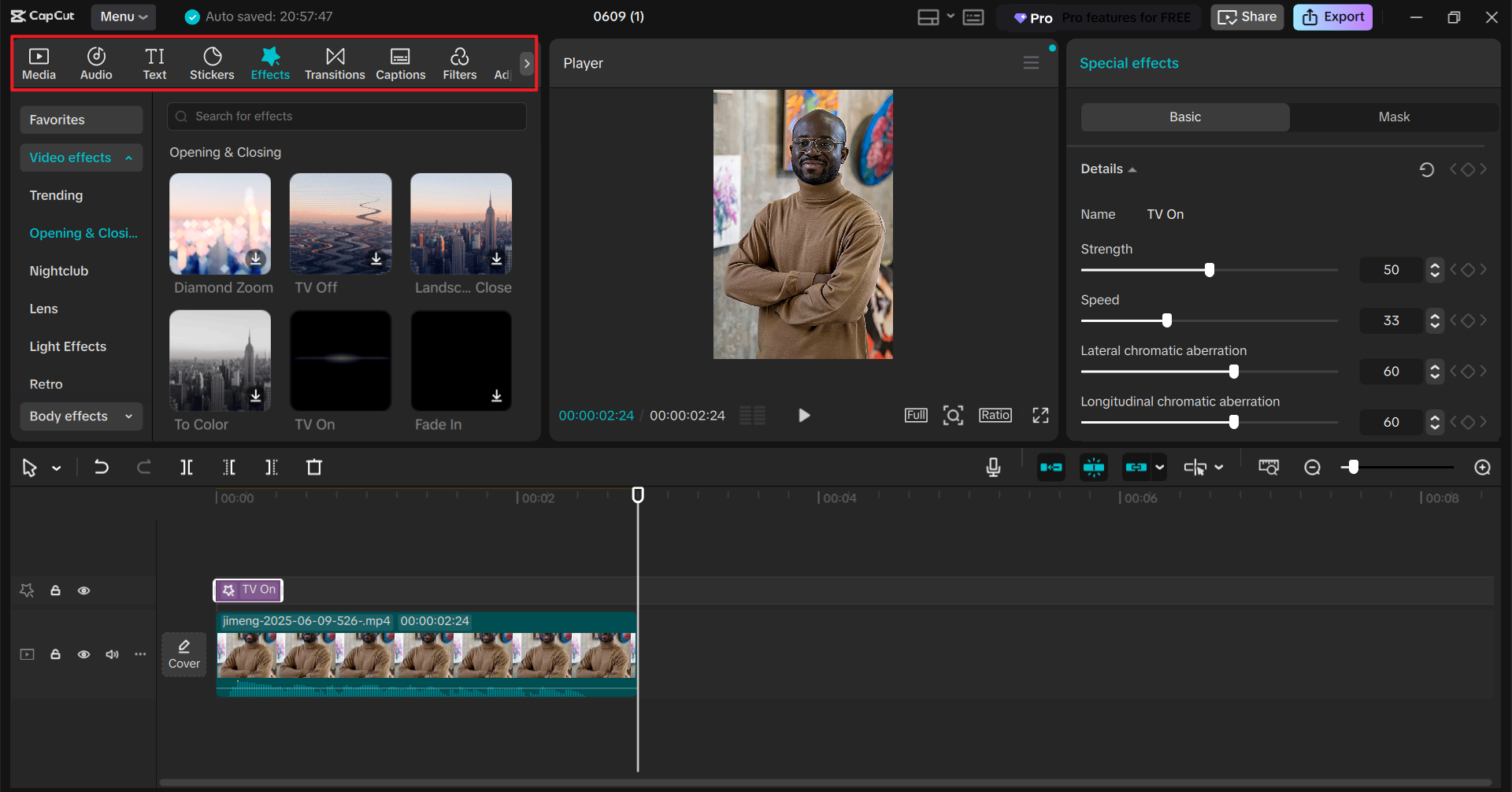 Sunting video Anda