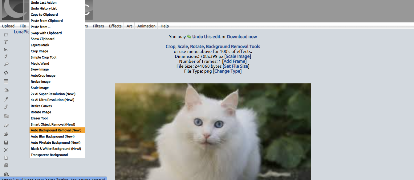 LunaPicの画像から色を削除する