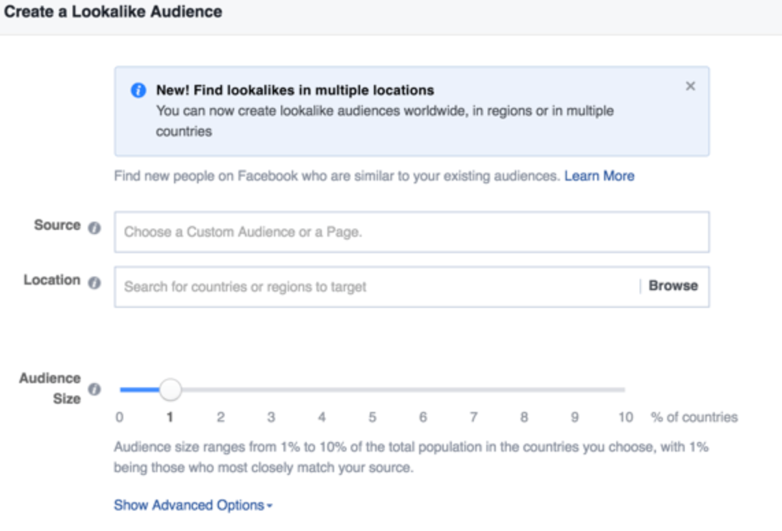 Audience targeting options