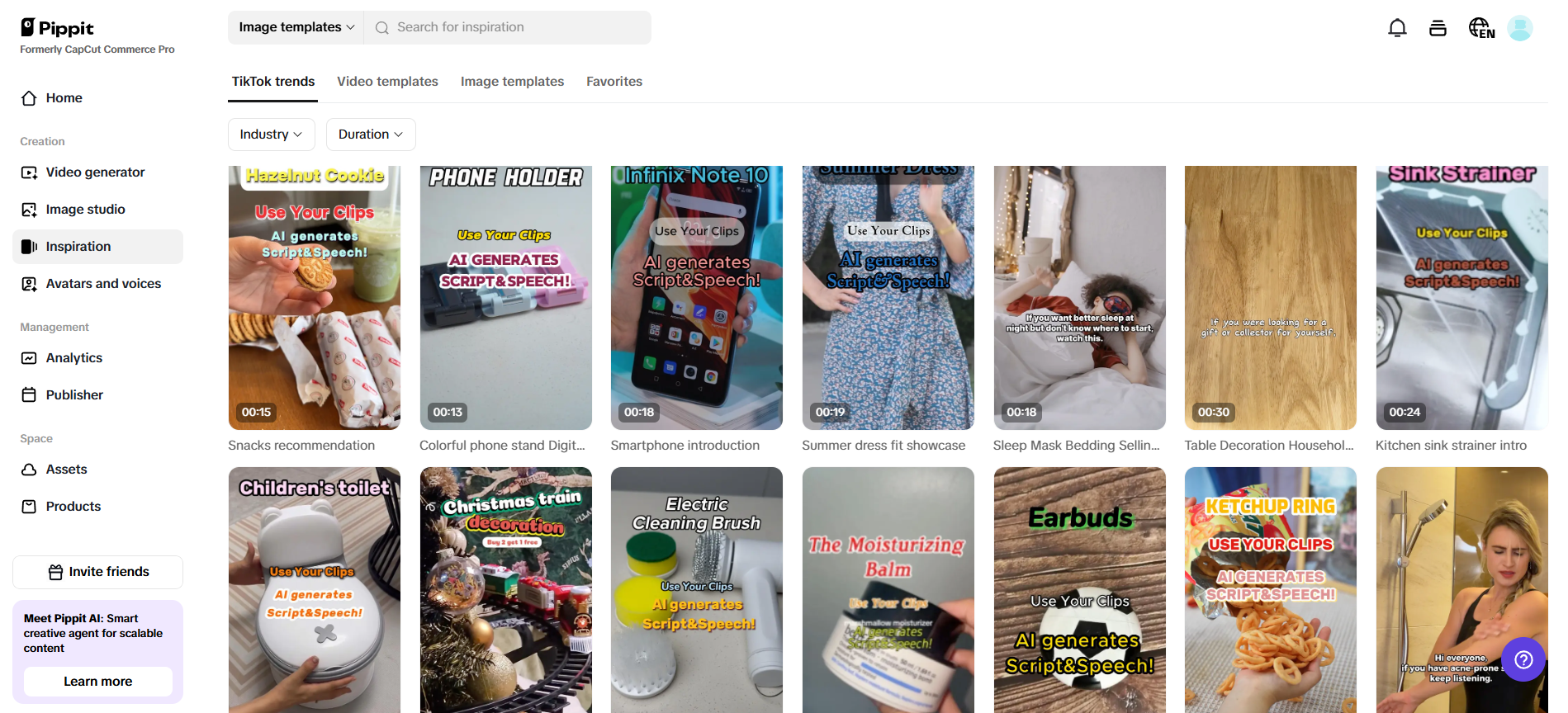 Malawak na aklatan ng mga template