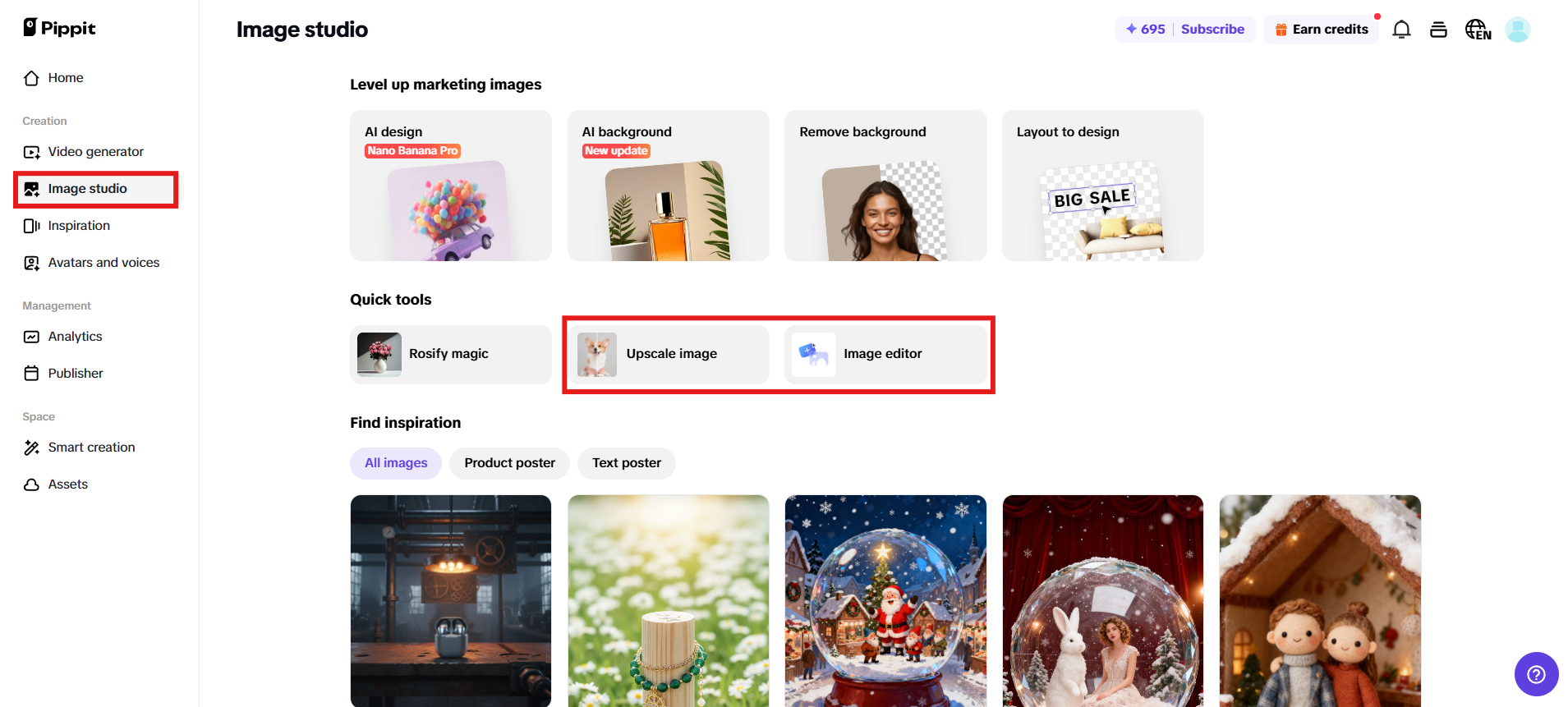 Перейдіть до Image studio