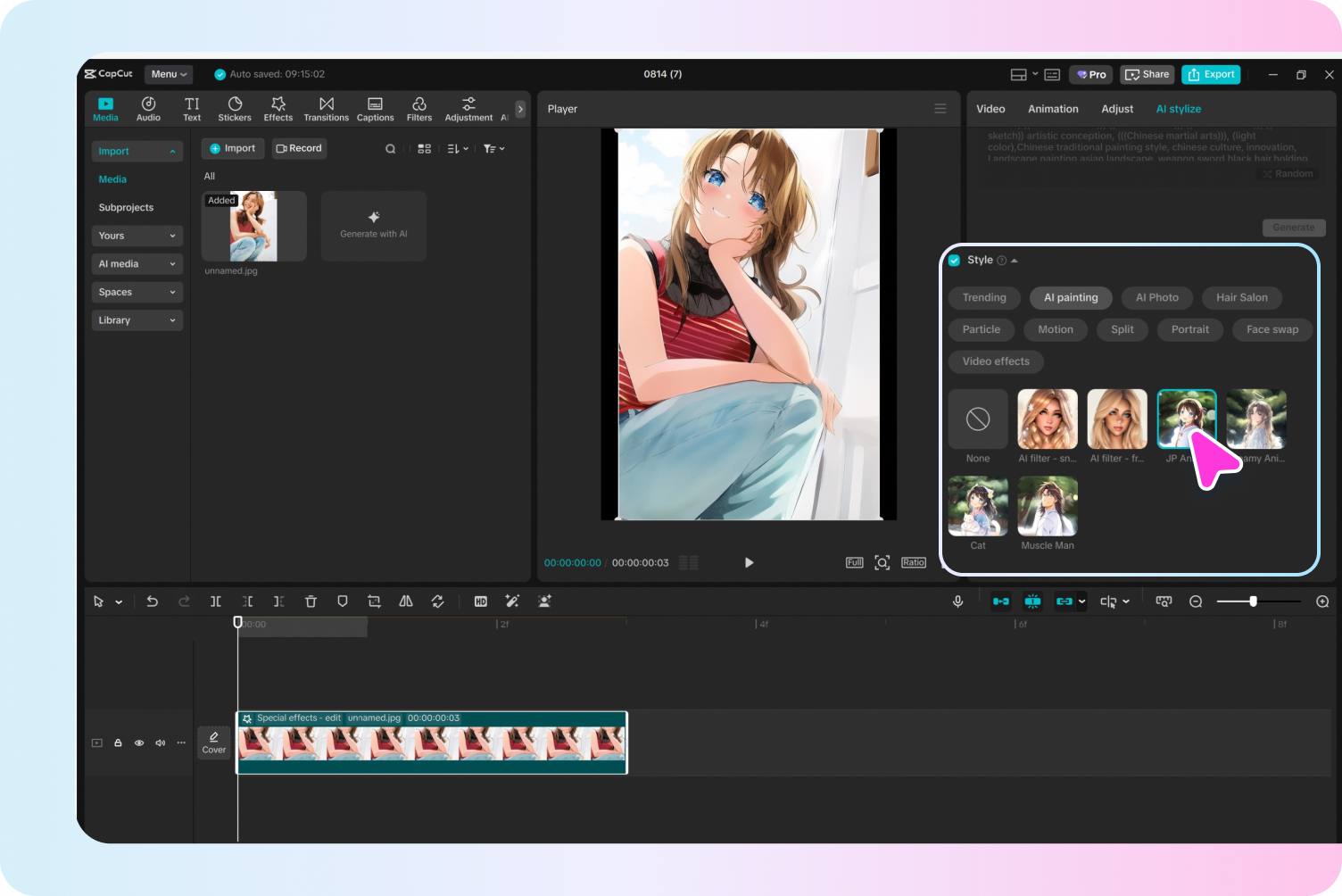 Alegeți un stil de imagine AI pentru a vă transforma fotografia