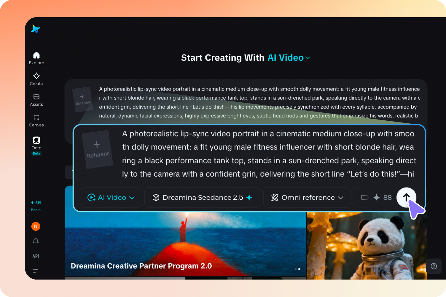 Open the generator and write a prompt