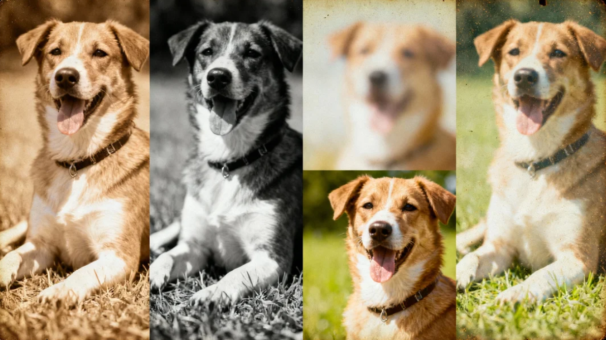 Différents effets photo sur une image