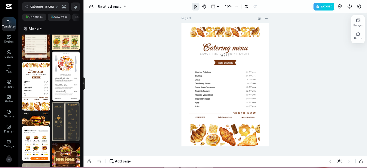 catering menus