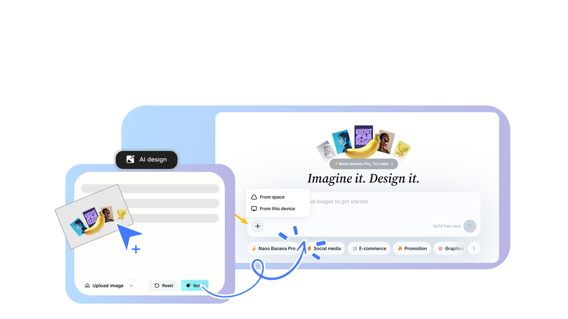Upload photo to CapCut AI design