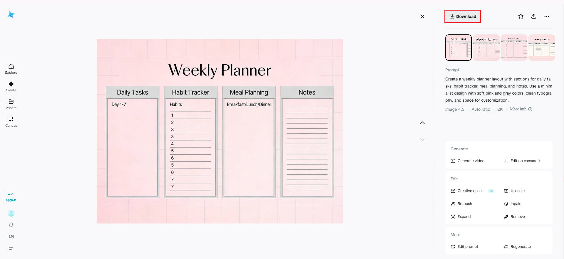 Download your planner