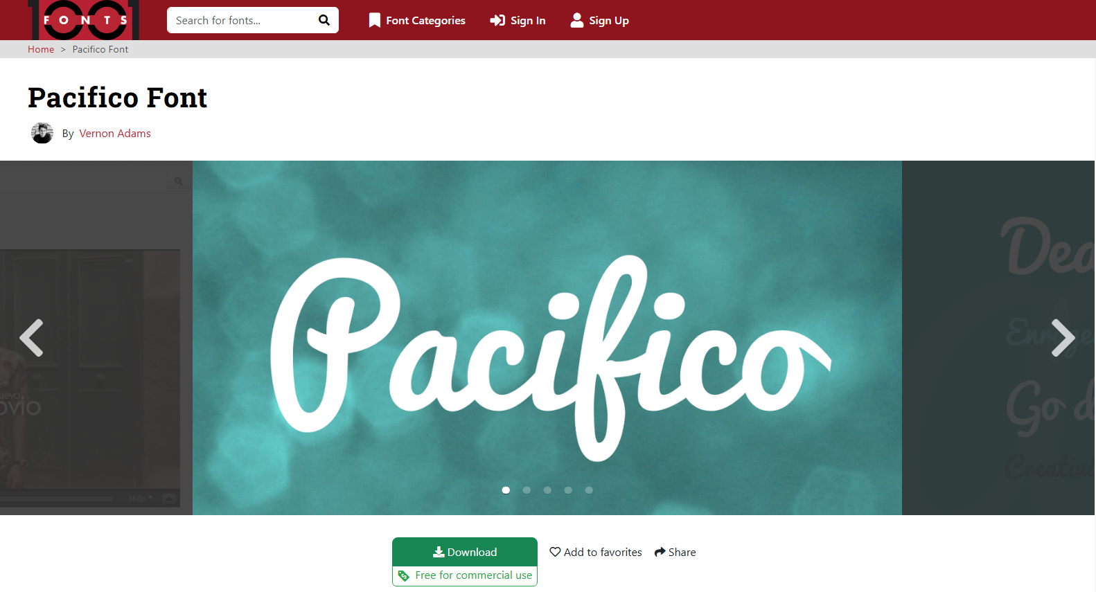 1001 Fonts Pacifico Font