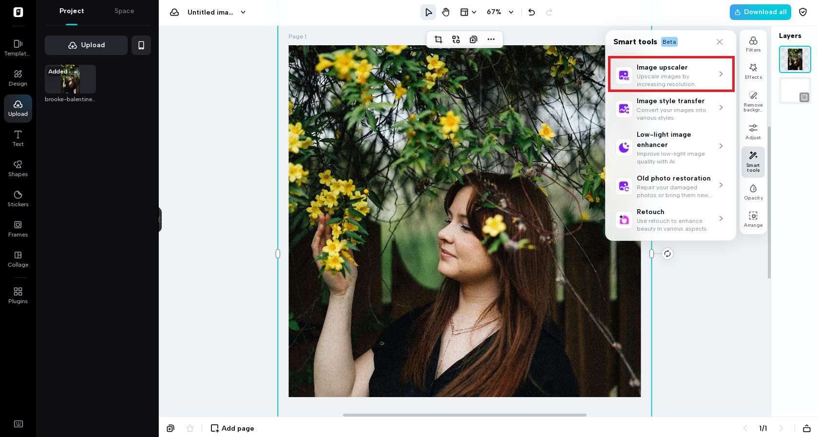 Ability to upscale your photos