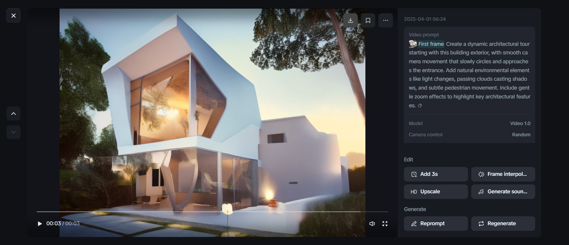Architectural showcase video