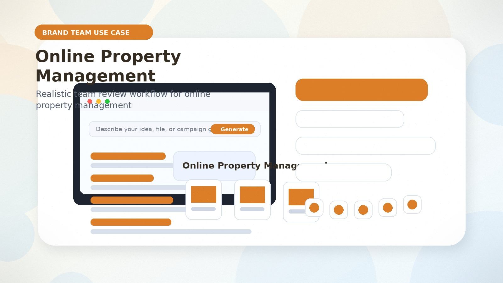 Online Property Management realistic brand team use case visual for online property management