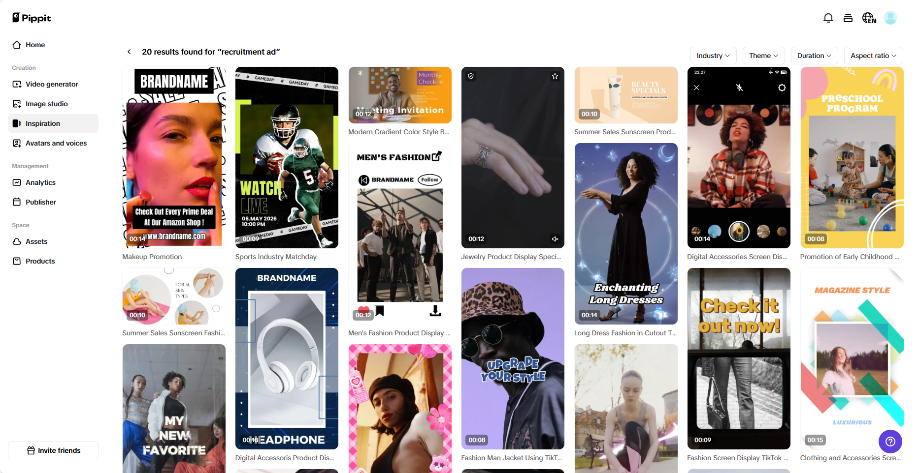 Vários modelos de postagens de vagas