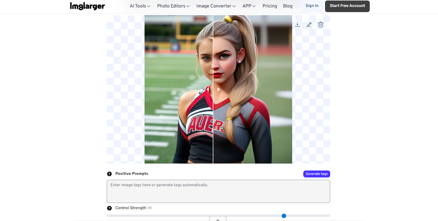 Imglarger AI cartoonizer
