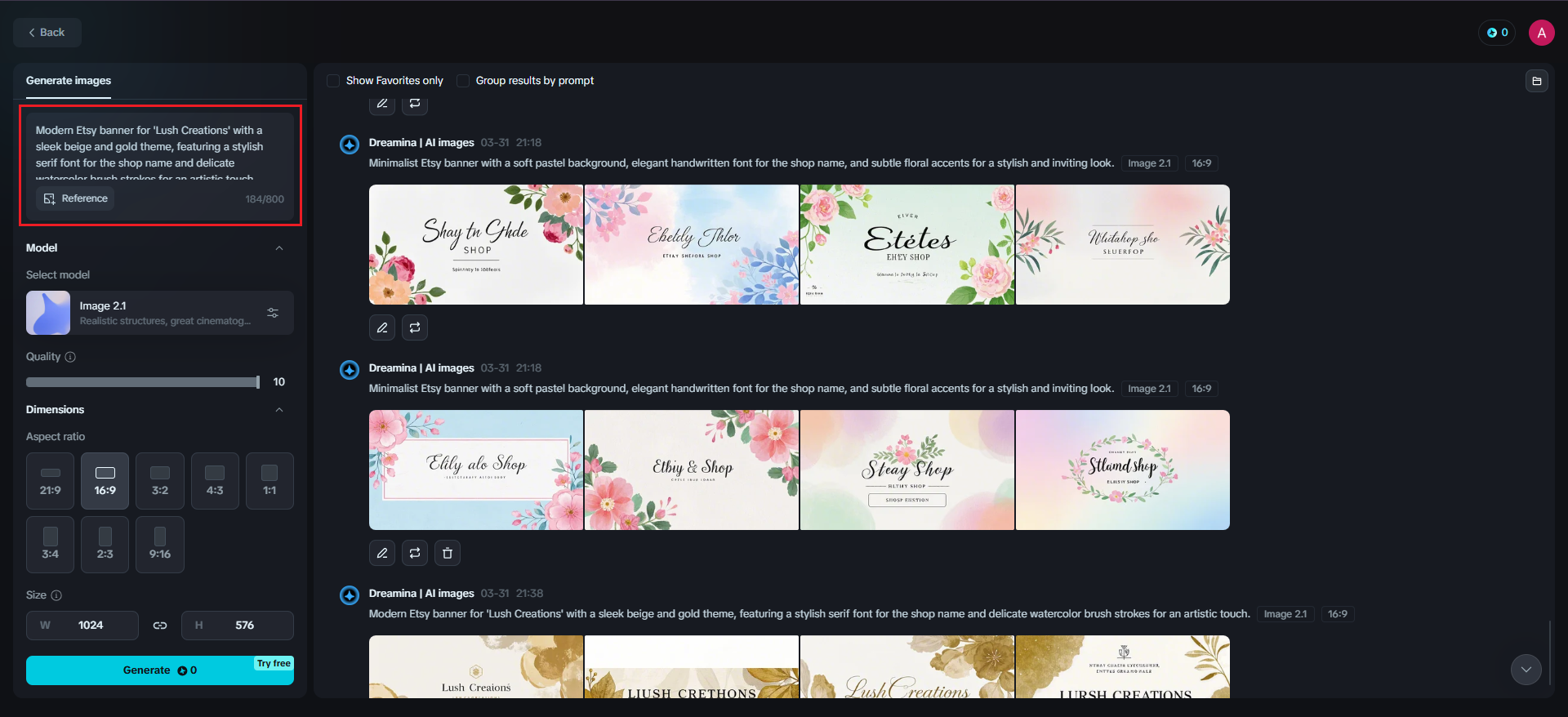 Etsy shop header