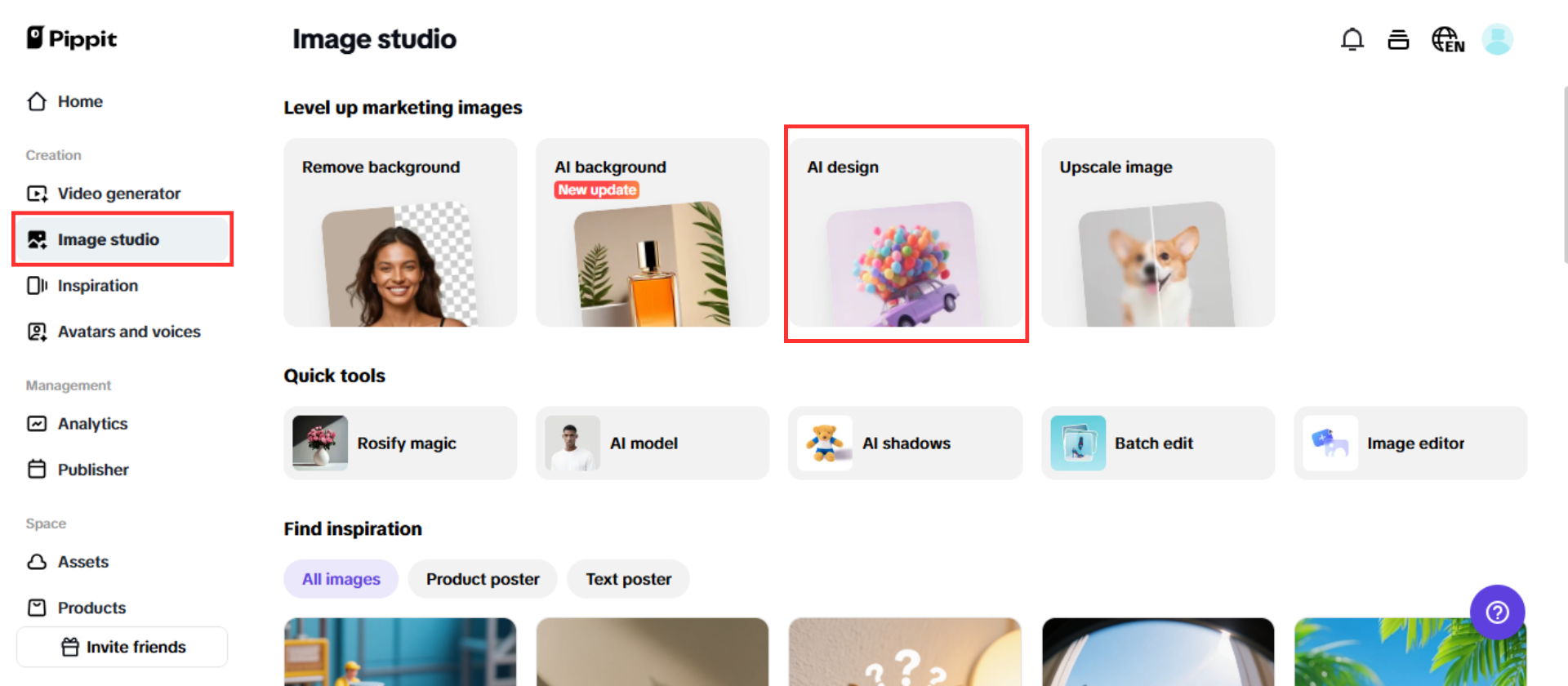 Acesse o Estúdio de Imagens